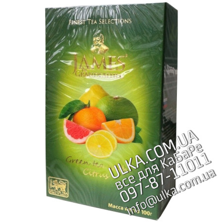 Чай зелёный листовой James Grandfather "Citrus", 100 гр. карт.