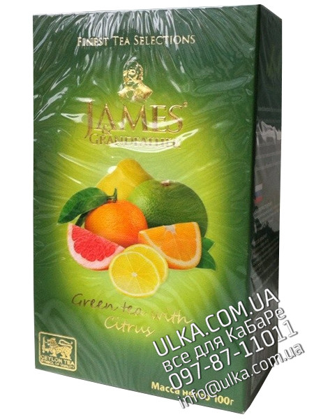 Чай зелёный листовой James Grandfather Citrus, 100 гр. карт. James & Grandfather