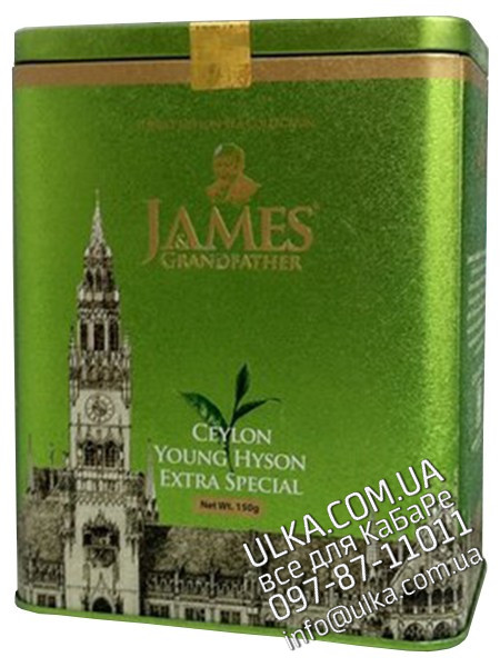 Чай зелёный листовой James Grandfather GPI, 150 гр. ж/б. James & Grandfather