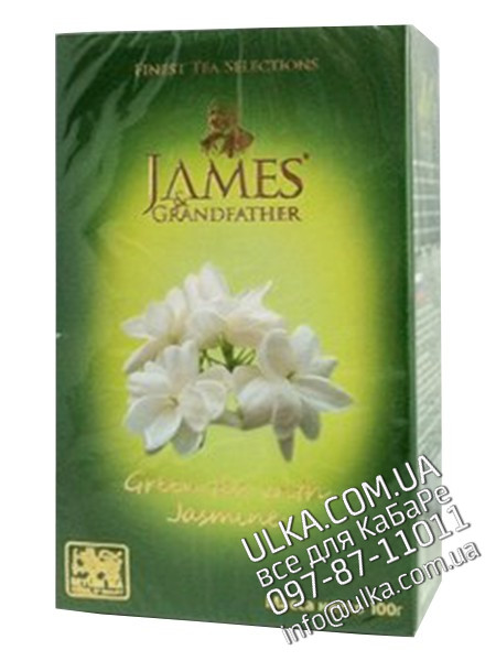 Чай зелёный листовой James Grandfather Жасмин, 100 гр. карт. James & Grandfather