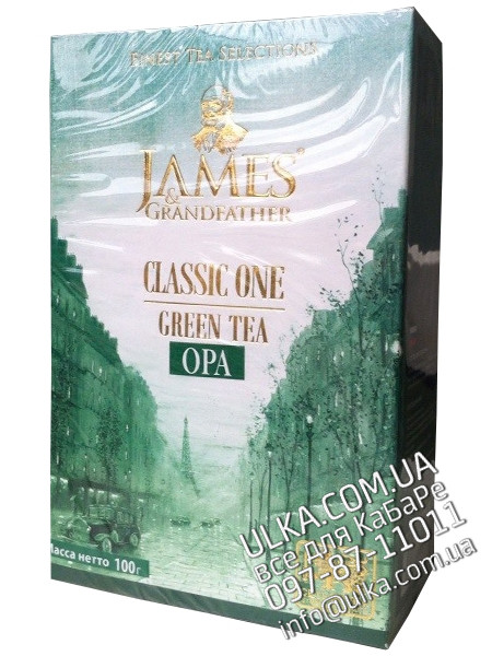 Чай зелёный листовой James Grandfather ОПА, 100 гр. карт. James & Grandfather