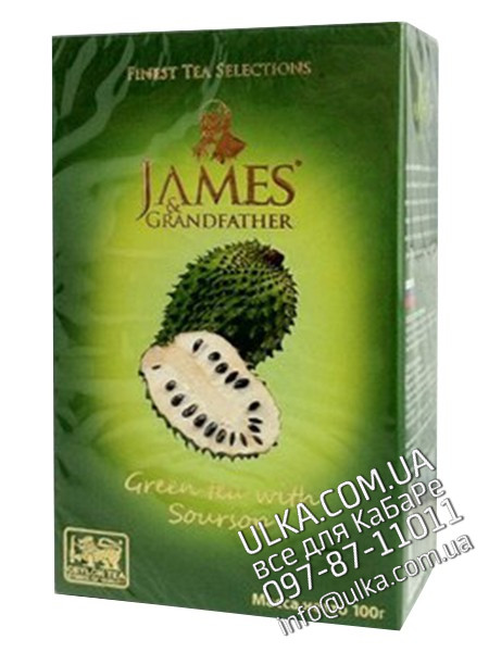 Чай зелёный листовой James Grandfather Саусоп, 100 гр. карт. James & Grandfather