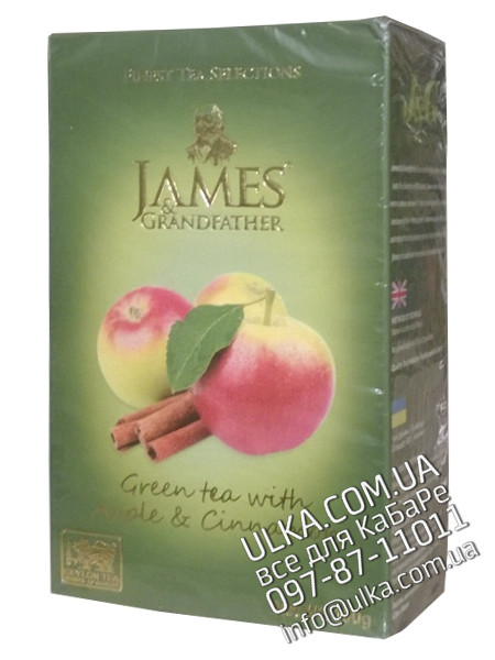 Чай зелёный листовой James Grandfather Яблоко-корица, 100 гр. карт. James & Grandfather
